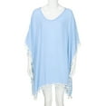 thumbnail image 5 of Mifelio Swimsuit Coverup for Women Up Bikini Tassels Women Beach Chiffon Cover Swimwear Loose Trim Kaftan Beach Towel Beach Cover Ups for Women Light Blue One Size, 5 of 7