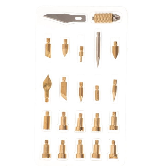 Minkissy Various Shapes Tip Wood Burning Tool Metal 22Pcs