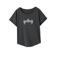 thumbnail image 4 of Camiseta de verano para mujer, ajuste regular, cuello redondo, para uso diario, vacaciones, oficina L, 4 of 7