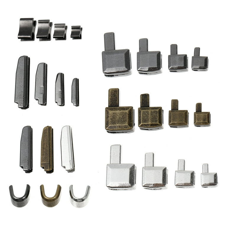 NUOLUX 24 Set Metal Zipper Head Sliders Retainer Insertion Pin Zipper Stop  Accessories Plug Zipper Repair Kit for Coat Home DIY (Mixed Color, Size