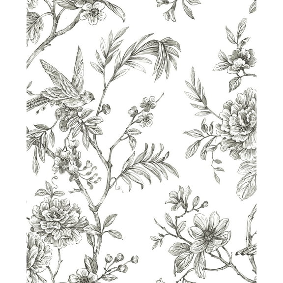 NuWallpaper Charcoal Longwood Vinyl Peel And Stick Wallpaper, 216-in by 20.5-in, 30.75 sq. ft.