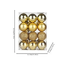 Cheapark 24-Piece Christmas Tree Decoration Set - Bright Sparkling Powder-Coated Plastic Colored Balls & Small Pendants, Festive Ornaments for Xmas Tree Holiday Decor