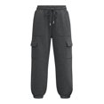 thumbnail image 4 of Lullu Girls Sweatpants Casual Athletic Joggers Cozy Cargo Pants, Grey, Sizes 5-14, 4 of 5