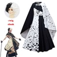 thumbnail image 3 of Disfraz De película malvada para niños, vestido De dama De honor blanco y negro, vestido De fiesta De Halloween con capa y peluca, nuevo, 3 of 3