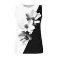 thumbnail image 7 of GNFQXSS Womens Crew Neck Tank Top Color Block Sleeveless Tunic Casual Streetwear Lightweight Flowy Summer Top Black L, 7 of 7