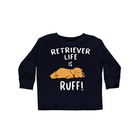 

Inktastic Retriever Life is Ruff! Golden Longhaired Gift Toddler Boy or Toddler Girl Long Sleeve T-Shirt