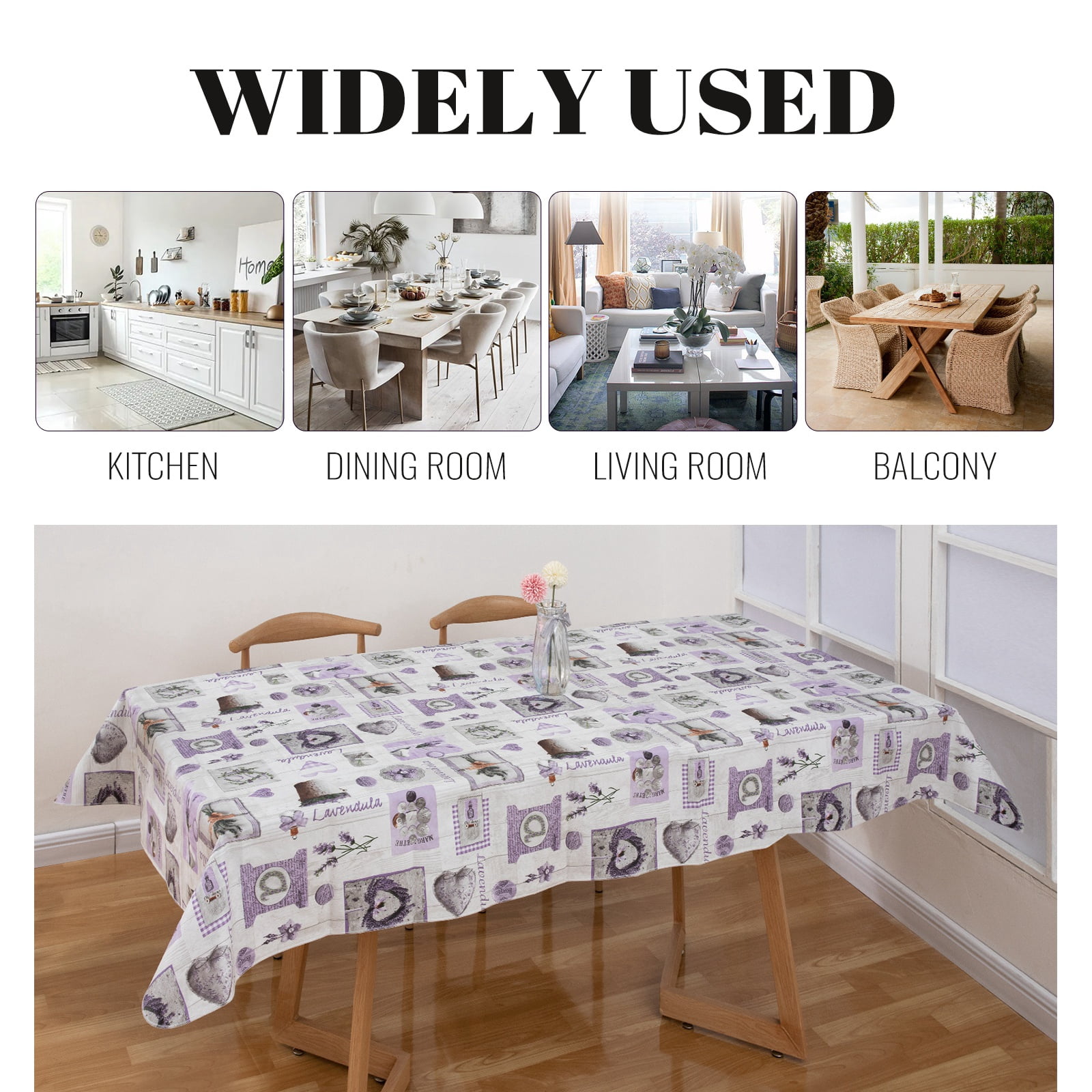 Ray Star 52x90in Christmas Vinyl PVC Tablecloth, 100% Waterproof Plastic Table Cloth, Oilproof Wipe Clean Table Covers for Dining/Kitchen/Parties