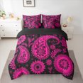 thumbnail image 2 of Manfei Bohemian Paisley Twin Bedding Sets 7pcs, Hippie Mandala Bedding Comforter Set, Black Pink Sheet Sets, Lightweight Room Decor, 2 of 8