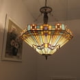 thumbnail image 4 of RADIANCE Goods Tiffany-Style 3 Light Mission Inverted Ceiling Pendant Fixture 24" Shade, 4 of 5