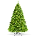 thumbnail image 1 of Costway 7.5FT Pre-Lit Hinged Christmas Tree Green Flocked w/ 1404 Tips & 530 LED Lights, 1 of 10