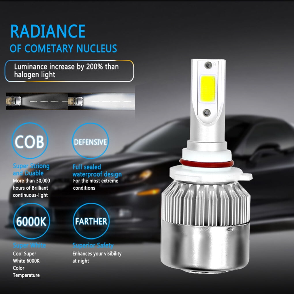 C6 High Brightness 6000K LED Car Headlight Bulbs 72W 12V 7200LM Waterproof IP68 Walmart