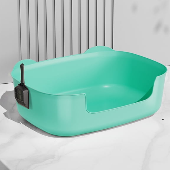Jpxdew Open Cat Litter Box Non Splash Spill Proof Jumbo Size,15.75x11.42x5.71in,Easy Clean Large Kitty Box for Senior Cats