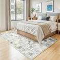 thumbnail image 4 of Reepow 5x7 Brown/Grey Modern Abstract Neutral Indoor Soft Machine Washable Non-Slip Low Pile Carpet Area Rugs for Living Room Dining Room Office, 4 of 9