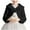 #130-Black, variant on Favoffer Girls Warm Shawl Cape Winter Crewneck Long Sleeve Short Soft Fleece-Like Solid Color Coat Daily Wear/School/Party/Holiday 1-16Y