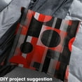 thumbnail image 2 of Manfei Geometry Circle Lines Sewing & Crafting Fabric (2 Yards), Contemporary Abstract Home Decor Fabric by the Yard, Red Black Aesthetic Fabric by the Yard, Luxurious Bedroom Decorative, 2 of 6