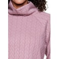 thumbnail image 2 of RBX Active Women's Relaxed Fit Cowl Neck Lightweight Cable Sweater, 2 of 5