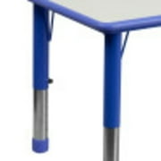 Flash Furniture Emmy Adjustable Classroom Activity Table for Kids with 6 Chairs, Blue/Gray