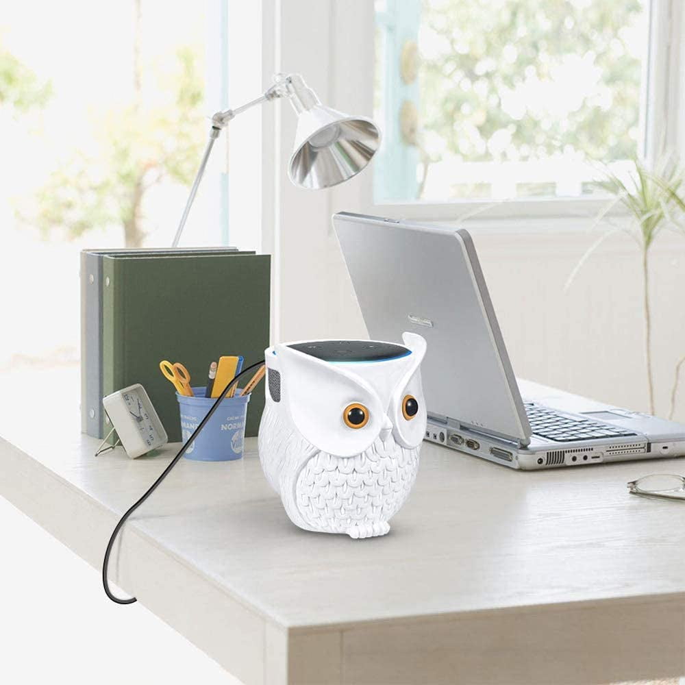 ，Cartoon Decor Owl Shape Home Decor Owl Statue Smart Speaker Holder Stand for Echo Dot 4th/3rd/2nd and 1st Generation 2nd Gen White Google Home Mini/Google Nest Mini LDYAN Owl Holder Stand 
