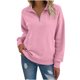 thumbnail image 2 of Neewe Womens Long Sleeve Quarter Zip Pullover Sweater Casual Loose V Neck Collared Jumper Tops, 2 of 8