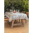 thumbnail image 4 of Rectangle Outdoor Tablecloth With Umbrella Hole And Zipper– Floral Bunny Happy Easter Waterproof Patio Table Cover for Party, Picnic, Backyard, 60"x120" , Spring Roses Flowers Blue Plaid, 4 of 8