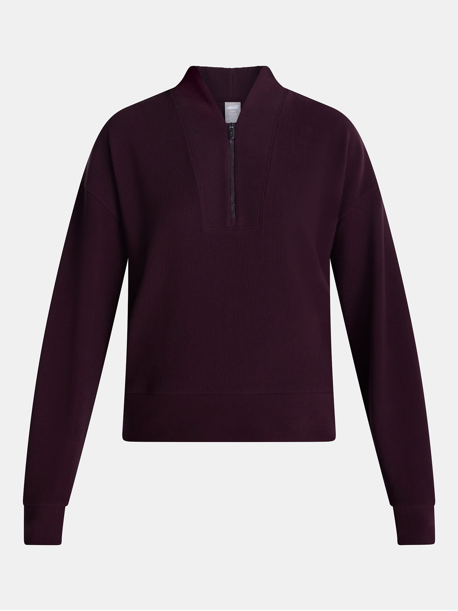 Avia Women's and Women's Plus Ribbed Ottoman Quarter Zip Sweatshirt, Sizes XS-4X