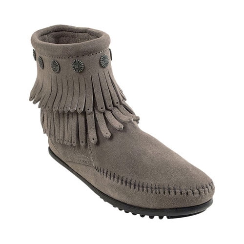 minnetonka double fringe side zip boot