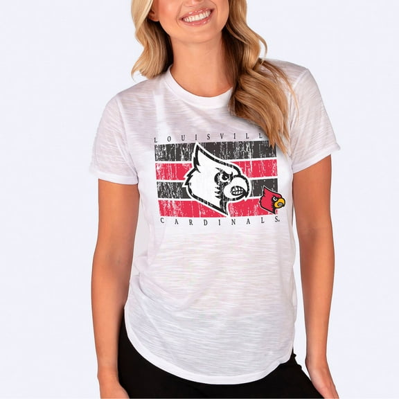 Women's Concepts Sport  White Louisville Cardinals Infuse Lightweight Slub Knit Top