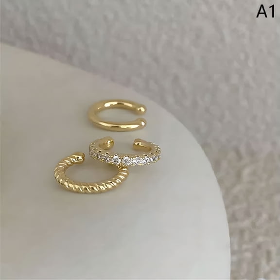 DESIGNICE Ear Cuffs Without Piercing Ear Clip Earrings Non-Piercing Fake Cartilage-Gold