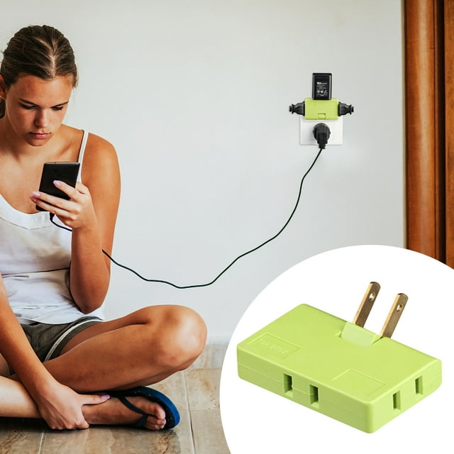 Nilvkv Multi-head Plug Into One-turn Split-head Variational Converter Three-term Two-claw Flat-foot Plug-in Triangular Socket Two Holes Long and Empty