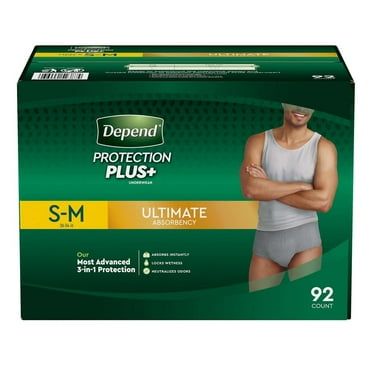 Depend Adult Brief, Tab Closure, SM/MED,Heavy Absorbency-Pack of 20 ...