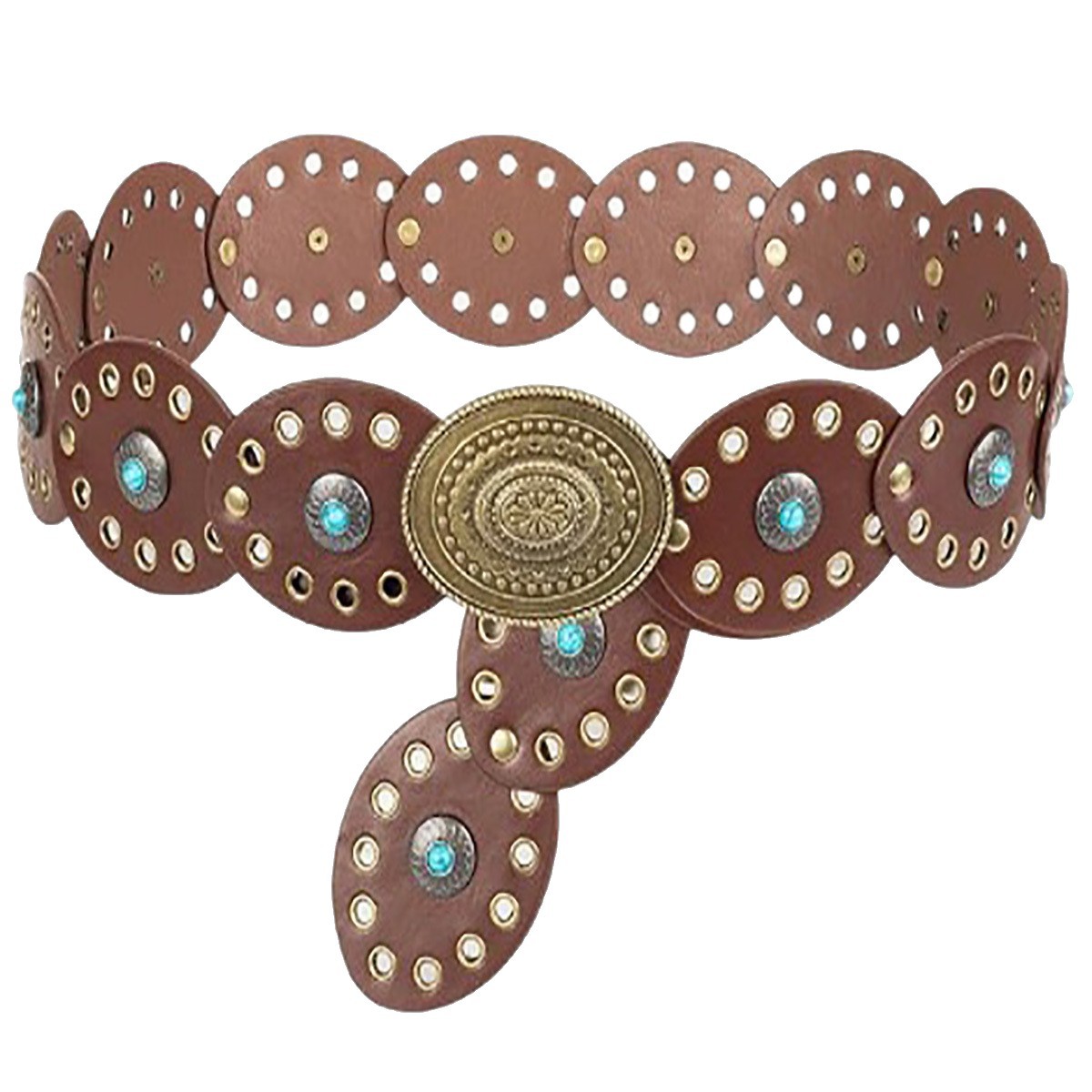 Western Faux Alligator Rhinestone Studded Leather Belt 1.5\