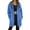 Blue, variant on Women's Jacket, Mid Length Autumn Winter Lined Zip Up Coat, Solid Color Casual Outerwear, Warm Comfortable Commuter Jacket for Work, Travel and Daily Wear