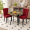 Red Velvet-Black Leg, variant on 3 Piece Dining Table Set for 2, 31.5" Round Kitchen Table with 2 Upholstered Chairs, Modern Dining Room Furniture Set with Metal Legs for Small Spaces, Apartment, Kitchen, Blue