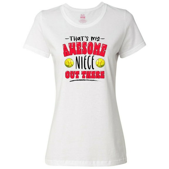 Inktastic That's My Awesome Niece out There with Softballs Women's T-Shirt