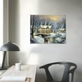 thumbnail image 3 of COMIO  Winter Frolic Canvas Wall Art Print, Winter Wonderland Painting, Christmas Home Décor, Vintage Snow Scene Holiday Artwork,, 3 of 4