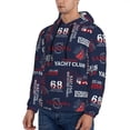 thumbnail image 3 of Pofeuu Nautical Style Sailboat Print Mens Casual Hooded Collar Drawstring Hoodies Pullover Sweatshirts Casual Long Sleeve Shirts-X-Large, 3 of 7