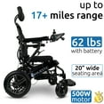 thumbnail image 3 of Majestic Buvan Electric Wheelchair, Folding Lightweight Wheelchairs, Motorized Wheel Chair, 310 Lbs Max Capacity, 20″ Wide Seat, 20AH Battery 17+ Miles Range, 3 of 6