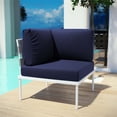 thumbnail image 2 of Modway Fauteuil d'Angle de Patio Extérieur en Aluminium et Tissu, Blanc/marine, 2 of 5