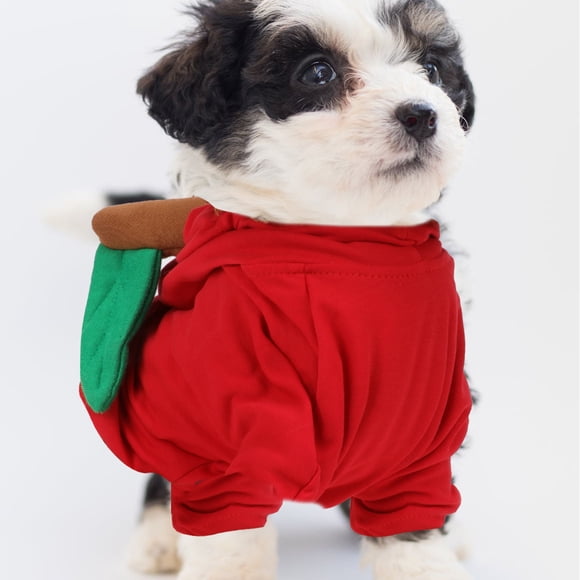 UPGRATOR Pet Funky Clothes Red Cotton Dog Dress Up Costume 1Piece for Photo Shoots