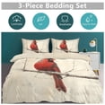 thumbnail image 5 of 3 Pcs Soft Bedding Set, Includes 1 Duvet Cover with Zipper And 2 Pillow,Shams Red Bird Northern Cardinal Queen(90"×90"), 5 of 8