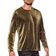 thumbnail image 4 of Camiseta de manga larga INSPIRE CHIC de malla transparente para hombres, camiseta de fiesta de club S dorada, 4 of 6