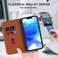 thumbnail image 5 of Wallet Case for iPhone 13 Pro Max 6.7 inch, Luxury Quilted PU Leather Flip Cover [Shockproof TPU] [Support Wireless Charging] with 2 Card Slots, Kickstand, FRID Blocking Case Cover, Brown, 5 of 10