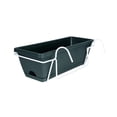 thumbnail image 4 of koolsoo Outdoor Wall Planter Hanging Drainage Decorative 20'' Window Box Planter Railing dark green, 4 of 9