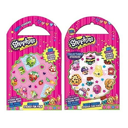 Fruit Veggie Treat - Two Shopkins Sticker Sets ~ Fruit & Veggie and Tasty Treats ~ 200 Stickers!