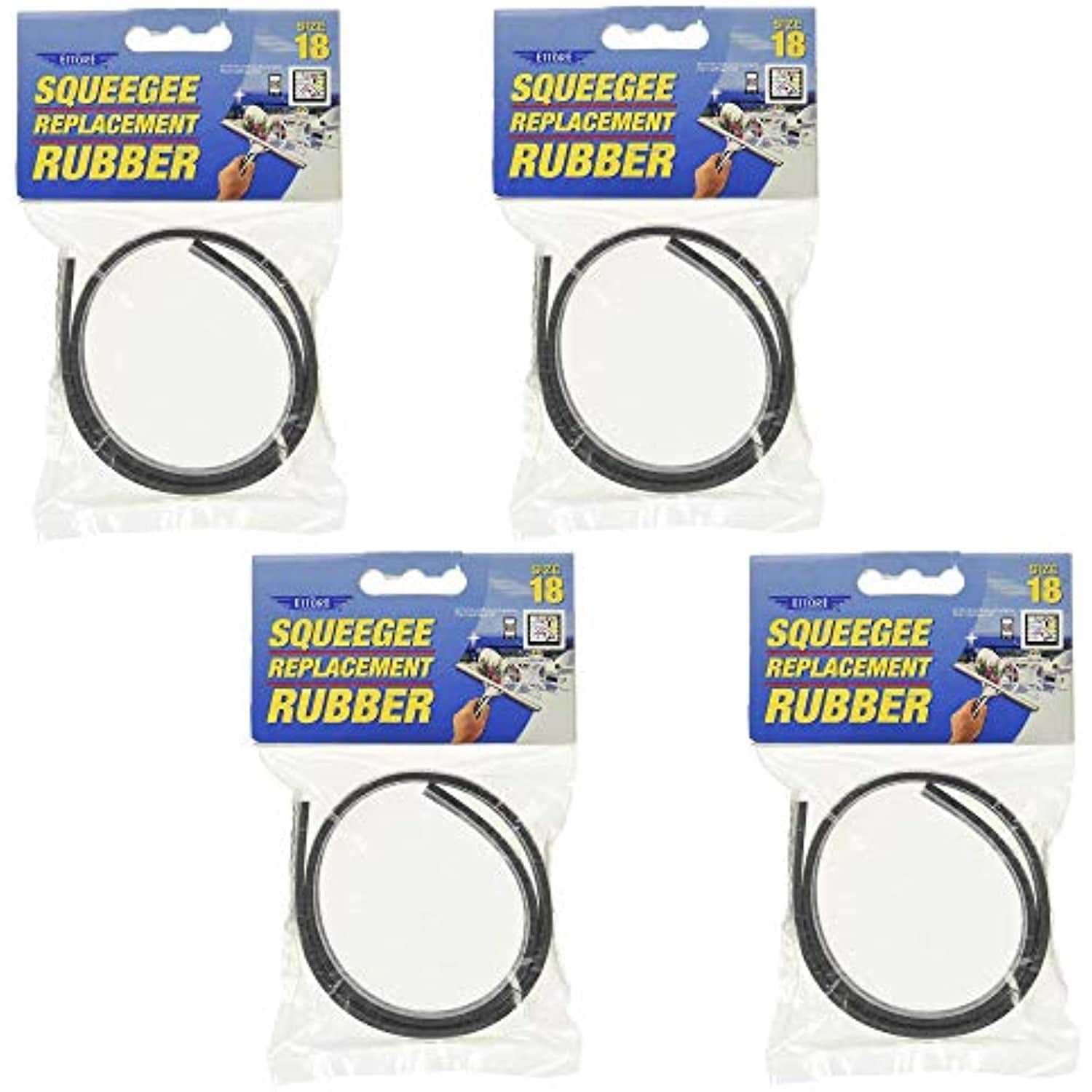 Ettore Replacement Squeegee Rubber, 18Inch, 4 Pack