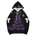 thumbnail image 4 of Makaor Womens Zip Hoodie Christmas Plus Size Tunic Sweatshirt Long Sleeve Pullover Graphic with Bow Oversized Tops, 4 of 5
