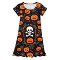 thumbnail image 4 of Toddler Halloween Dress Flutter Sleeve Printed Girls Casual Dress For Halloween Daily Party Wear Breathable Polyester Fabric, 4 of 4