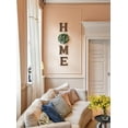 thumbnail image 2 of Farmhouse Wall Home Sign with Artificial Eucalyptus for O Rustic Wooden Hanging Letters Decorative Wall Art Decor for Living Room Kitchen Entryway Housewarming Gift, Large, Brown, 2 of 4