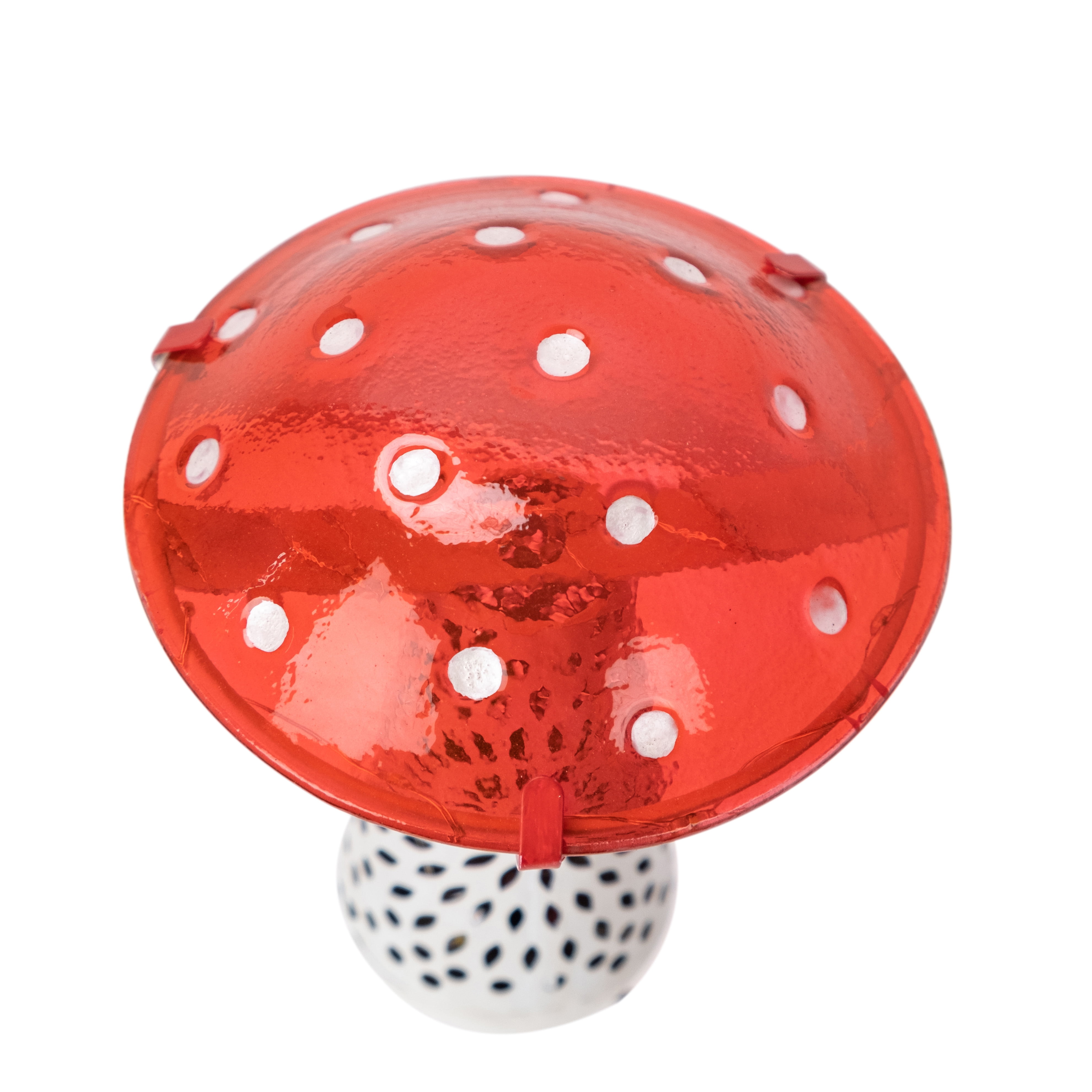 Mainstays 3 Pack Solar Glass and Metal Outdoor Decor Mushroom Stake Light, 5.1" L x 12.2" H, 2.2lb