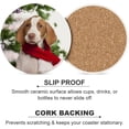 thumbnail image 5 of Round Drink Coasters, 6 Pcs Christmas Braque Saint Puppy Absorbent Ceramic Coaster with Cork Base for Coffee Cups Housewarming Gift for Home Decor, 5 of 5